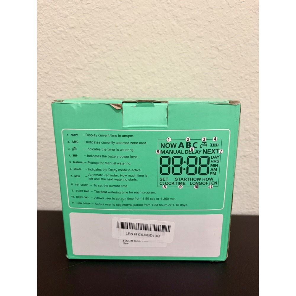 3 Outlets Brass Sprinkler Timer. Programmable Water Timer - Picture 2 of 2